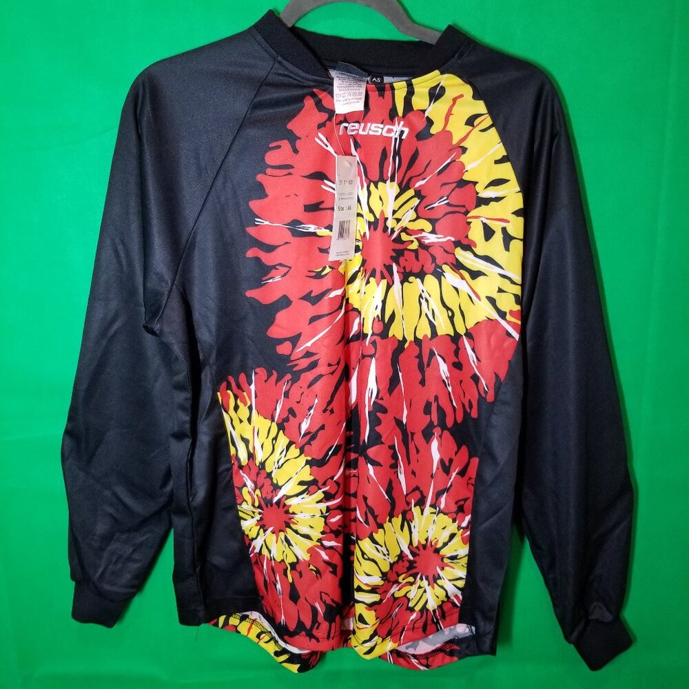 Reusch Cyclone L/S Padded Goalkeeper Goalie GK Jersey 397 Red Canary Black AS